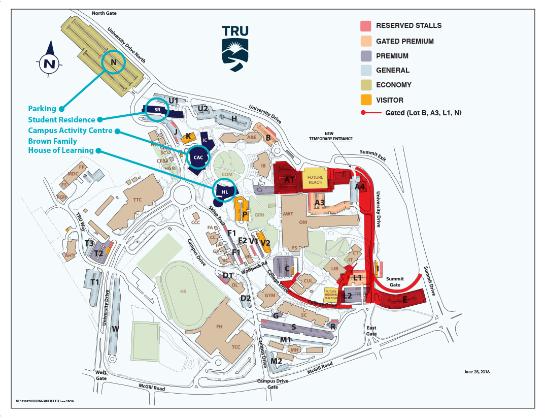 TRU Map of campus